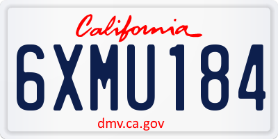 CA license plate 6XMU184