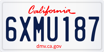 CA license plate 6XMU187