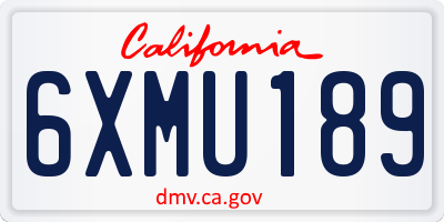 CA license plate 6XMU189