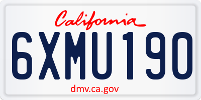 CA license plate 6XMU190