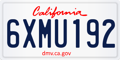 CA license plate 6XMU192