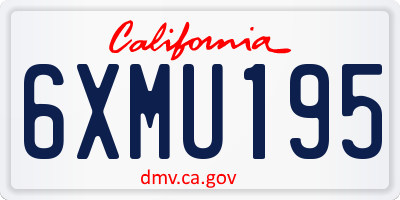 CA license plate 6XMU195