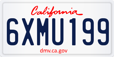 CA license plate 6XMU199