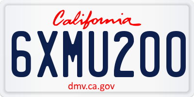 CA license plate 6XMU200