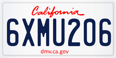 CA license plate 6XMU206