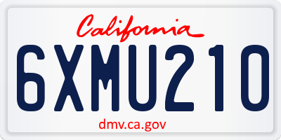 CA license plate 6XMU210