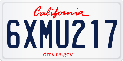 CA license plate 6XMU217