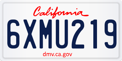 CA license plate 6XMU219