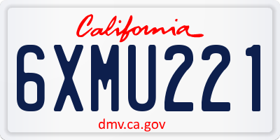 CA license plate 6XMU221