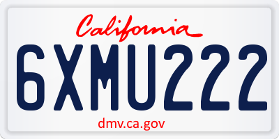 CA license plate 6XMU222