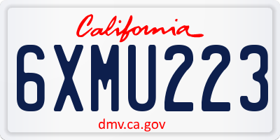 CA license plate 6XMU223