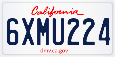 CA license plate 6XMU224
