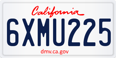 CA license plate 6XMU225