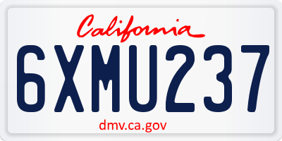 CA license plate 6XMU237