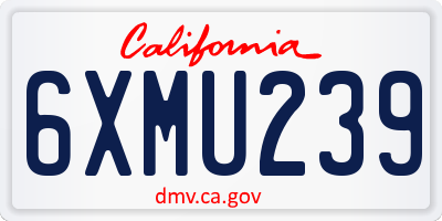 CA license plate 6XMU239