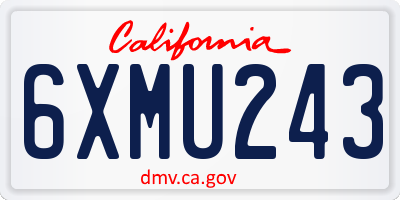 CA license plate 6XMU243