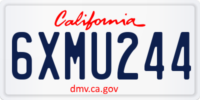 CA license plate 6XMU244