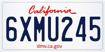 CA license plate 6XMU245