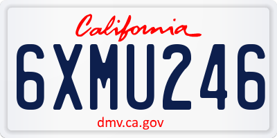 CA license plate 6XMU246