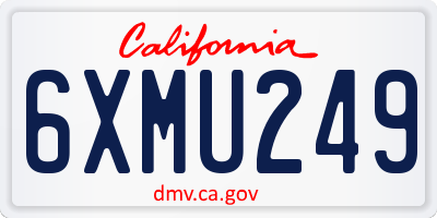 CA license plate 6XMU249