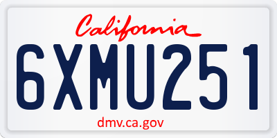 CA license plate 6XMU251