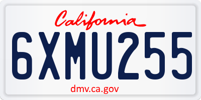 CA license plate 6XMU255