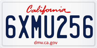 CA license plate 6XMU256