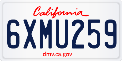 CA license plate 6XMU259