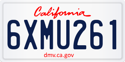 CA license plate 6XMU261