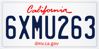 CA license plate 6XMU263