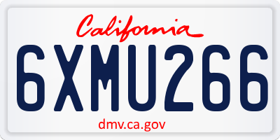 CA license plate 6XMU266