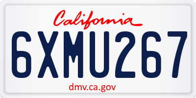 CA license plate 6XMU267
