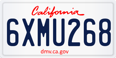 CA license plate 6XMU268
