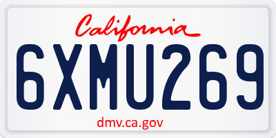 CA license plate 6XMU269