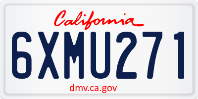 CA license plate 6XMU271