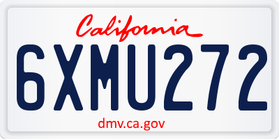 CA license plate 6XMU272