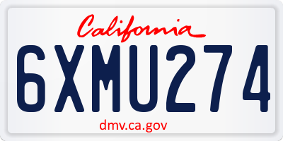 CA license plate 6XMU274