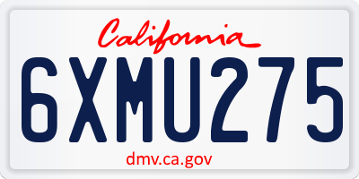 CA license plate 6XMU275