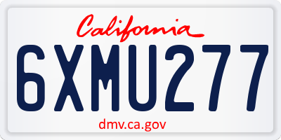 CA license plate 6XMU277