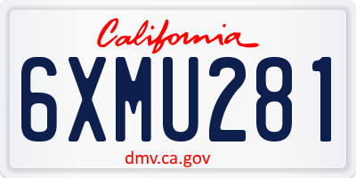 CA license plate 6XMU281
