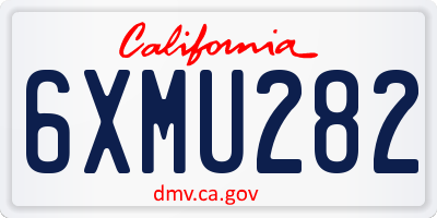 CA license plate 6XMU282