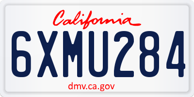 CA license plate 6XMU284