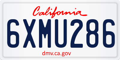 CA license plate 6XMU286