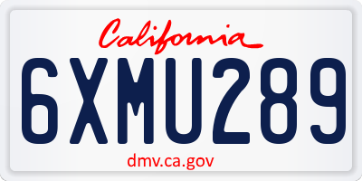 CA license plate 6XMU289