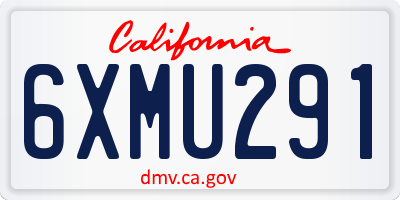 CA license plate 6XMU291