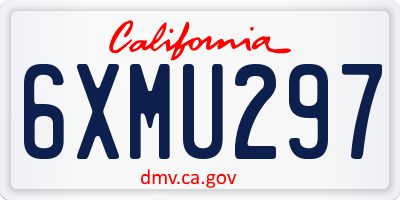 CA license plate 6XMU297