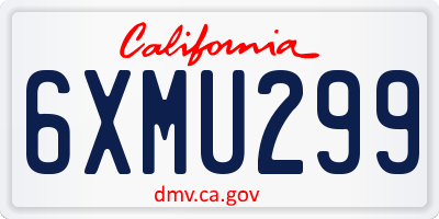 CA license plate 6XMU299