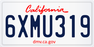 CA license plate 6XMU319