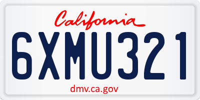 CA license plate 6XMU321