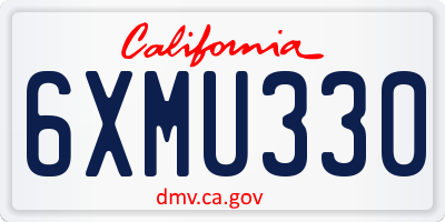 CA license plate 6XMU330